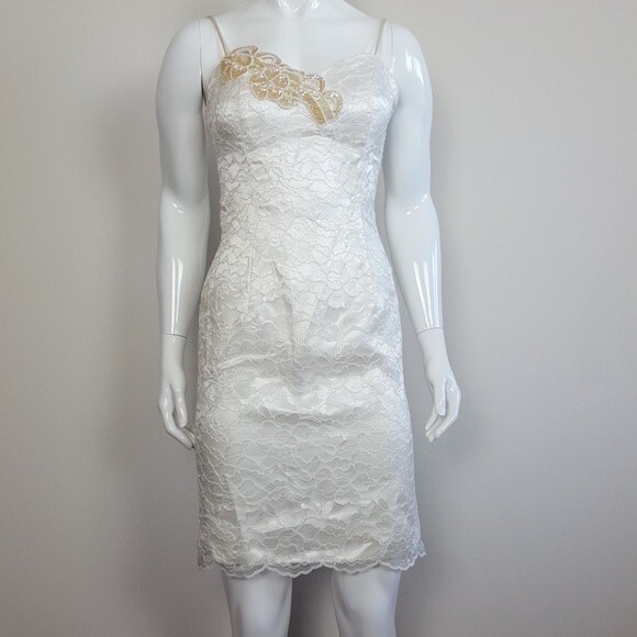 NEW Vintage 90's Loralie White Lace Dress - Picture 1 of 8